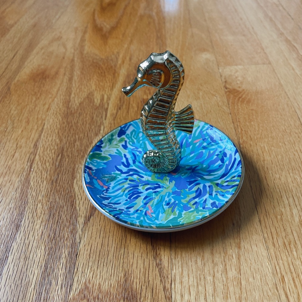 Lily Pulitzer seahorse ring holder / trinket dish